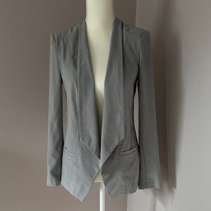 Gray Open-Front Women's Blazer Jacket